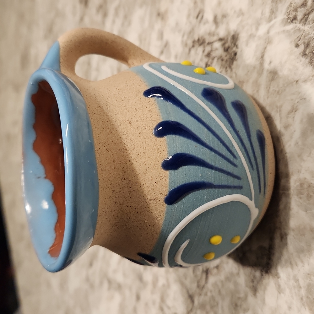Mexican Painted Clay Jarrito Coffee Mug